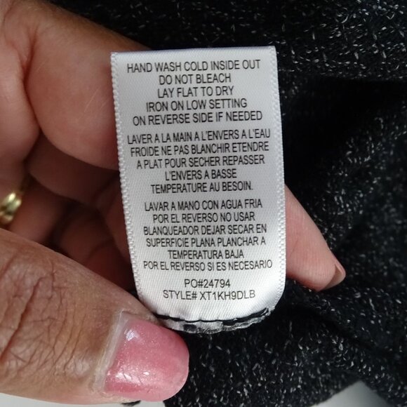 Bobeau Black Gray Long Sleeve Knit Top Shirt Women Size 2X Twist Front Hem - Picture 6 of 9